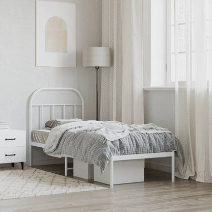 Giroletto senza Materaso con Testiera Metallo Bianco 75x190 cm | homemem39