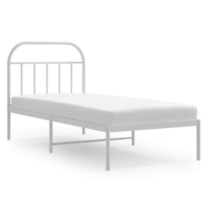 Giroletto con Testiera Metallo Bianco 90x200 cm | homemem39