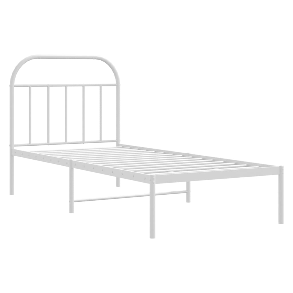 Giroletto con Testiera Metallo Bianco 90x200 cm | homemem39