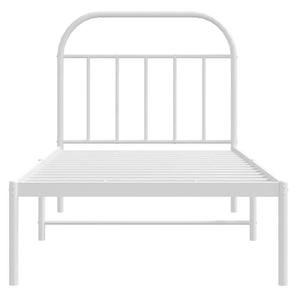 Giroletto con Testiera Metallo Bianco 90x200 cm | homemem39