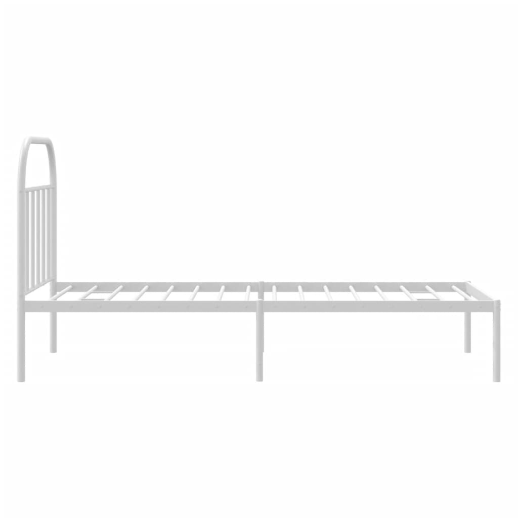 Giroletto con Testiera Metallo Bianco 90x200 cm | homemem39