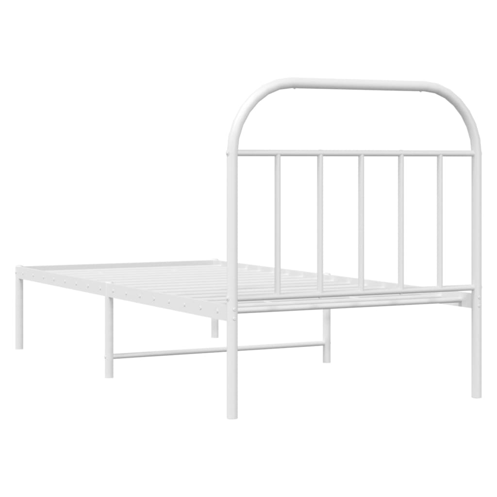 Giroletto con Testiera Metallo Bianco 90x200 cm | homemem39