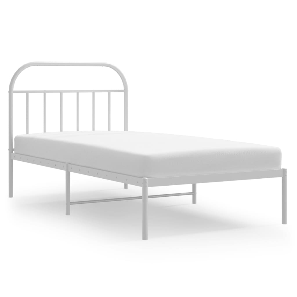 Giroletto con Testiera Metallo Bianco 107x203 cm | homemem39