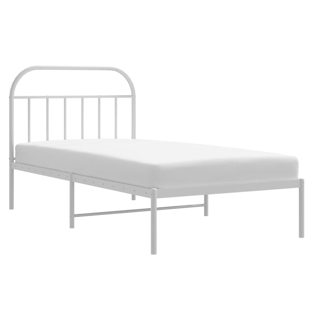 Giroletto con Testiera Metallo Bianco 107x203 cm | homemem39