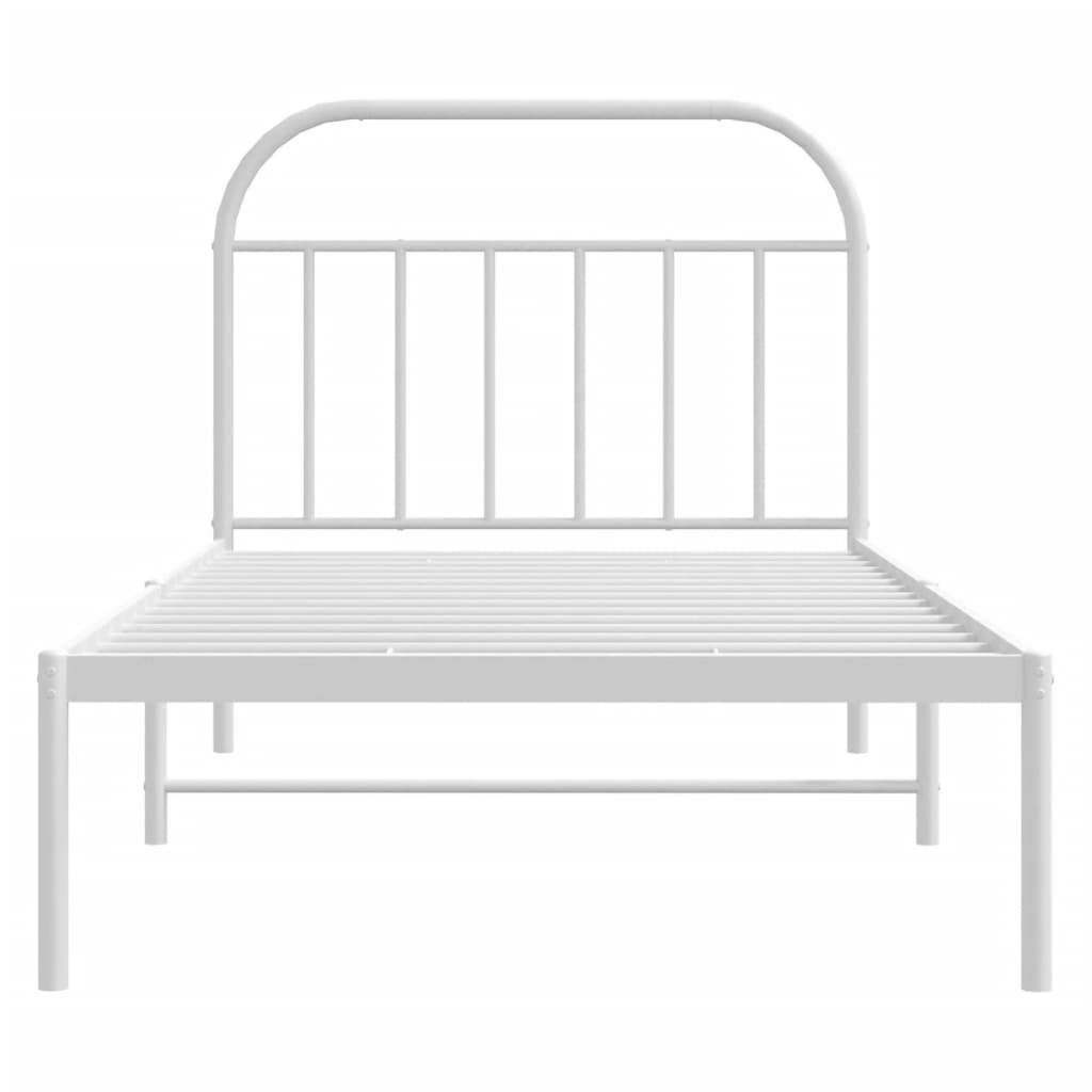 Giroletto con Testiera Metallo Bianco 107x203 cm | homemem39