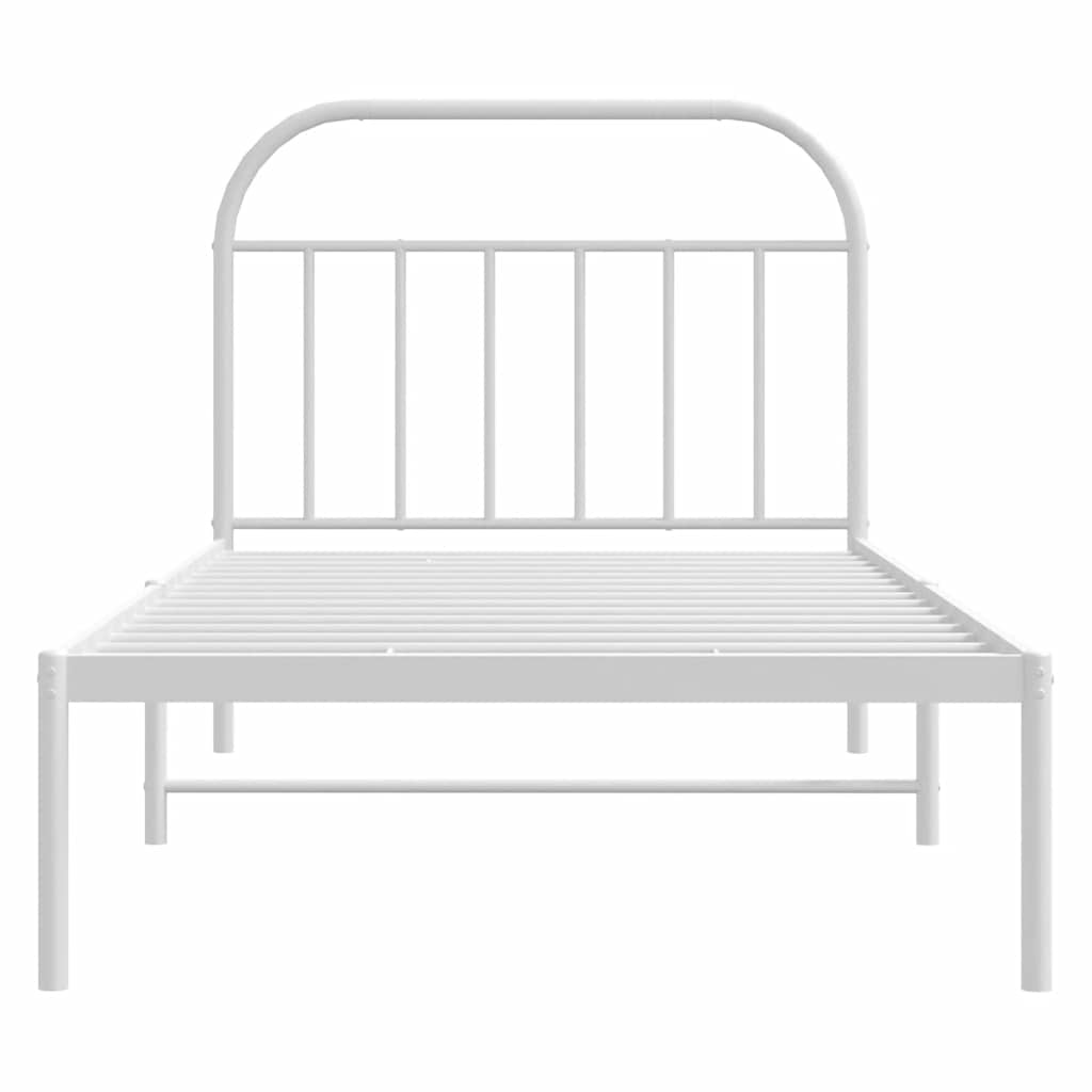 Giroletto con Testiera Metallo Bianco 107x203 cm