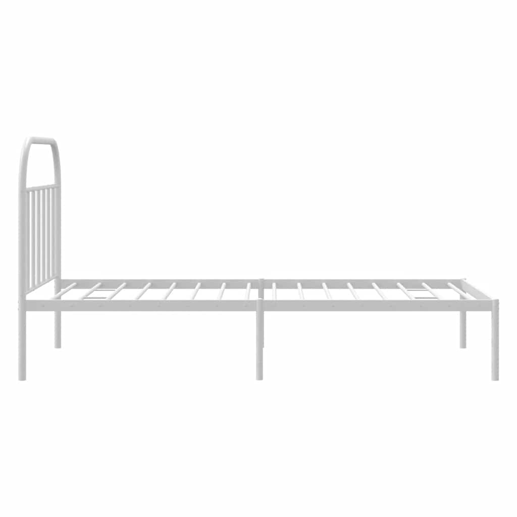 Giroletto con Testiera Metallo Bianco 107x203 cm
