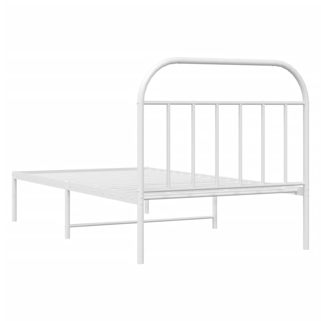 Giroletto con Testiera Metallo Bianco 107x203 cm | homemem39