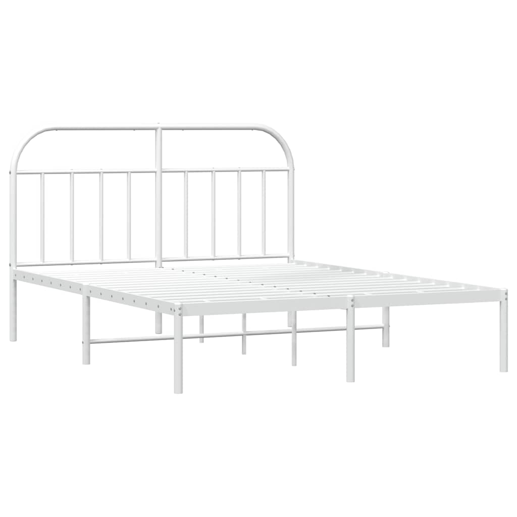 Giroletto con Testiera Metallo Bianco 183x213 cm | homemem39