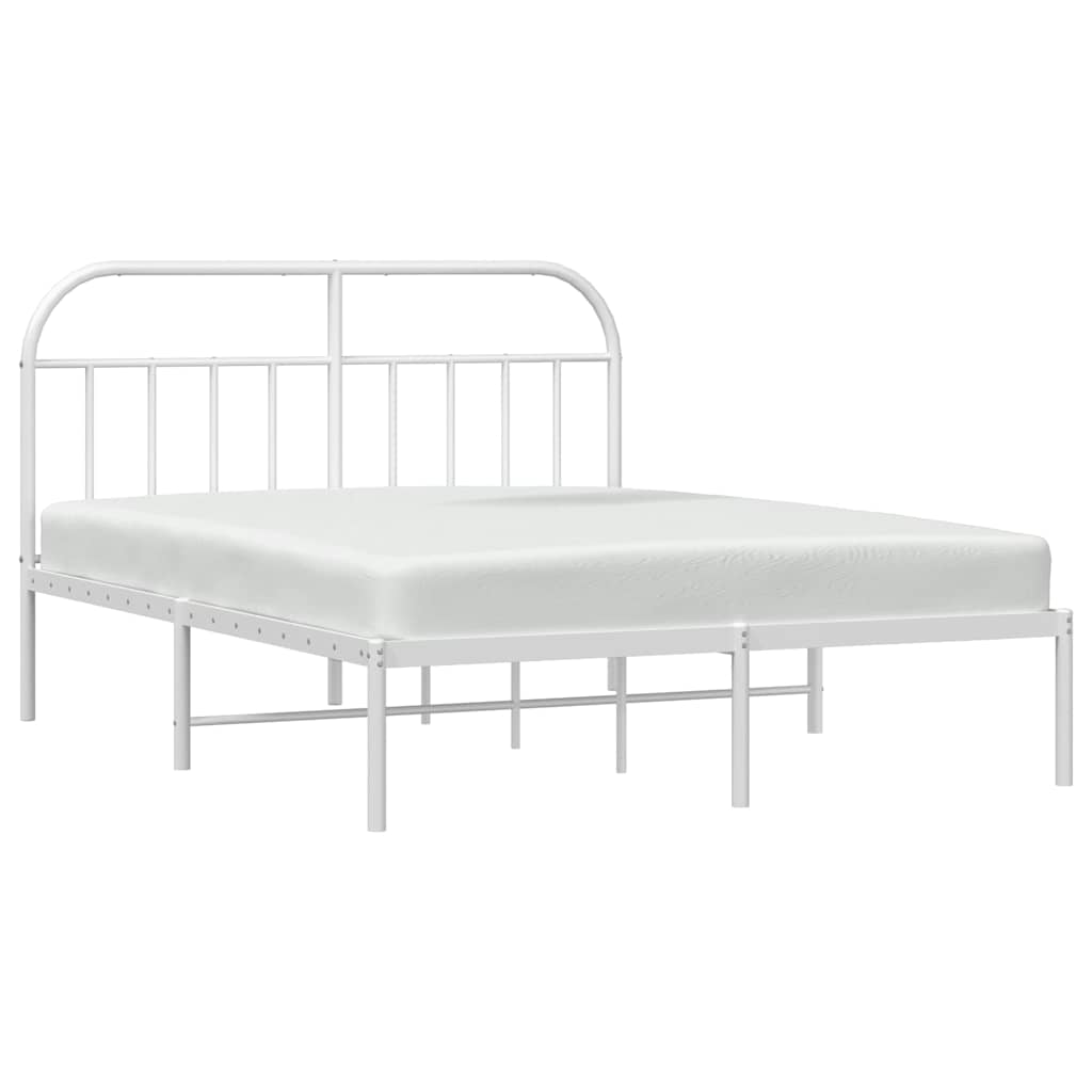 Giroletto con Testiera Metallo Bianco 183x213 cm