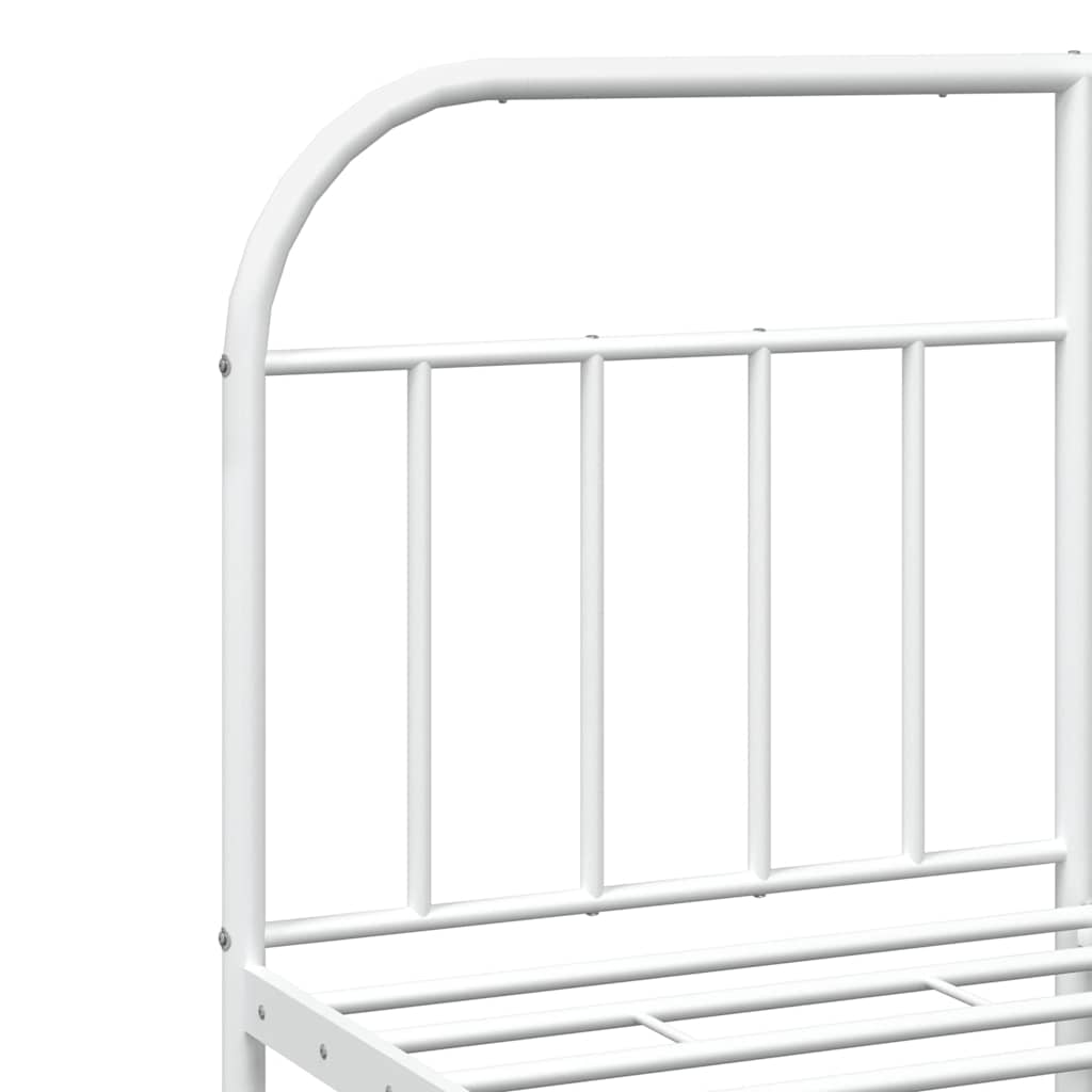Giroletto con Testiera Metallo Bianco 183x213 cm | homemem39