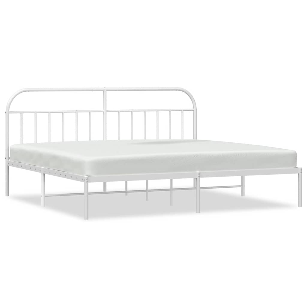 Giroletto con Testiera Metallo Bianco 193x203 cm | homemem39