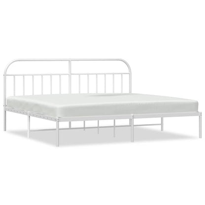 Giroletto con Testiera Metallo Bianco 193x203 cm | homemem39