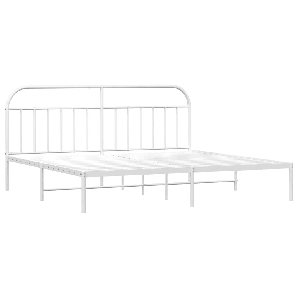 Giroletto con Testiera Metallo Bianco 193x203 cm | homemem39