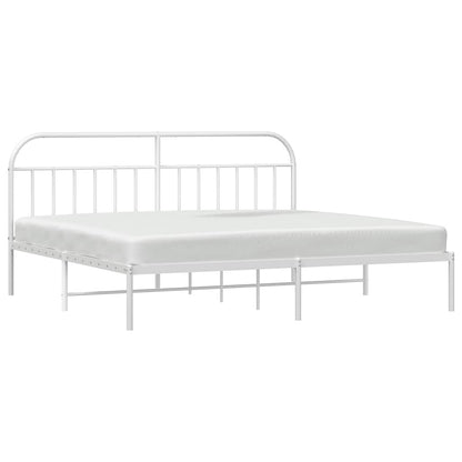 Giroletto con Testiera Metallo Bianco 193x203 cm | homemem39