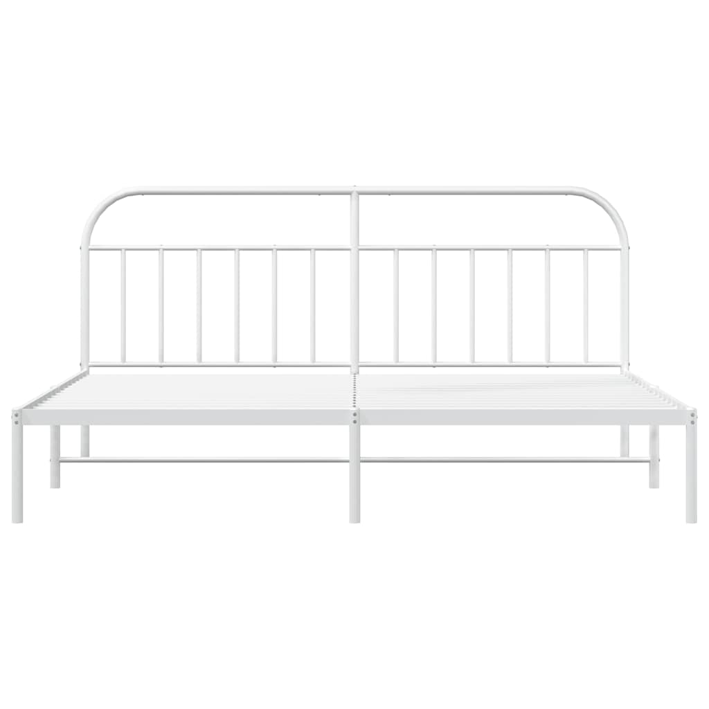 Giroletto con Testiera Metallo Bianco 193x203 cm | homemem39