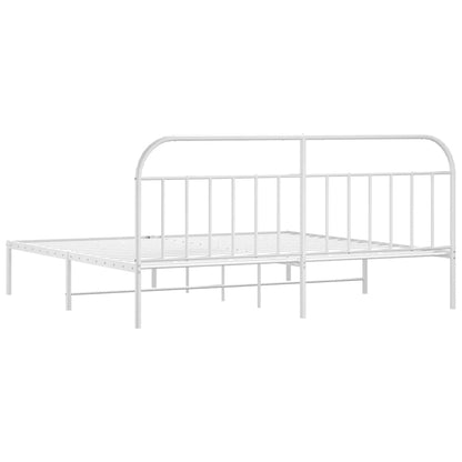 Giroletto con Testiera Metallo Bianco 193x203 cm | homemem39