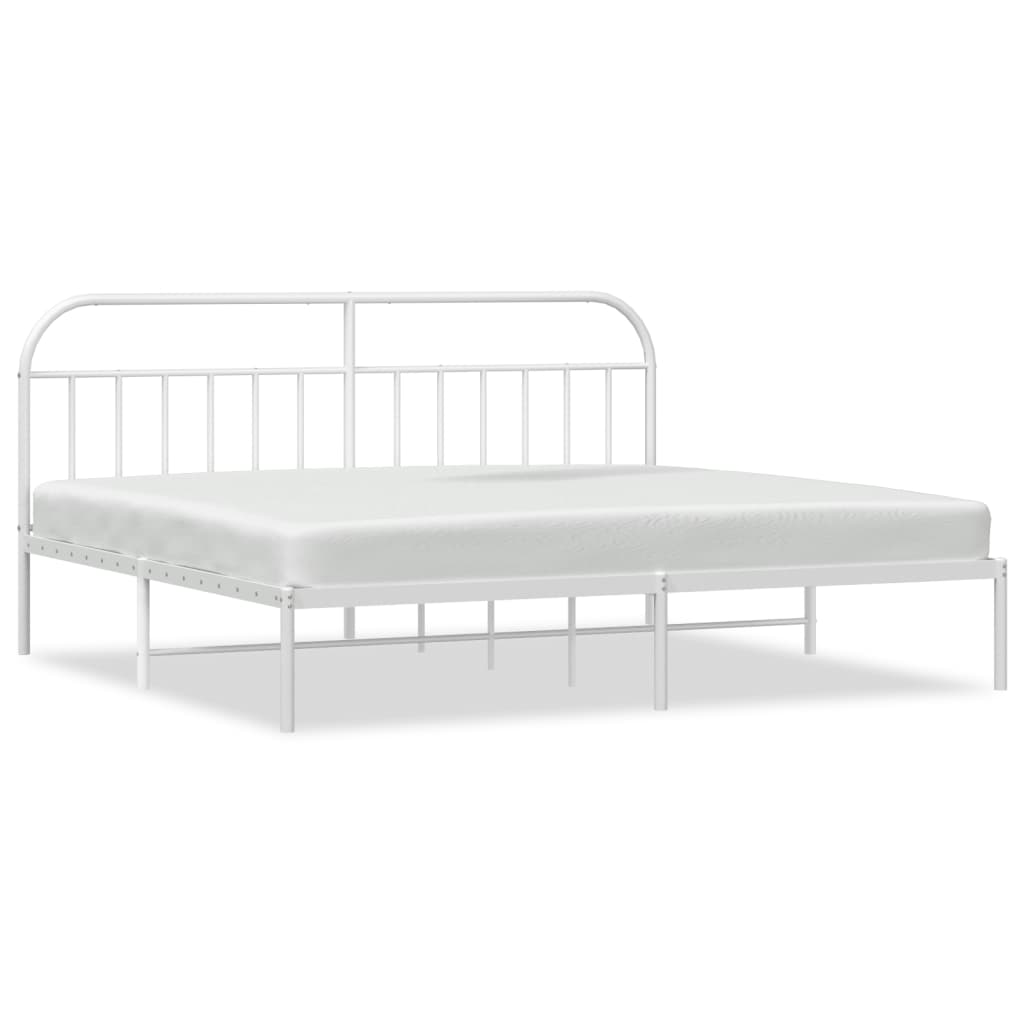 Giroletto con Testiera Metallo Bianco 200x200 cm | homemem39