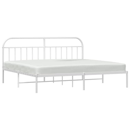 Giroletto con Testiera Metallo Bianco 200x200 cm | homemem39