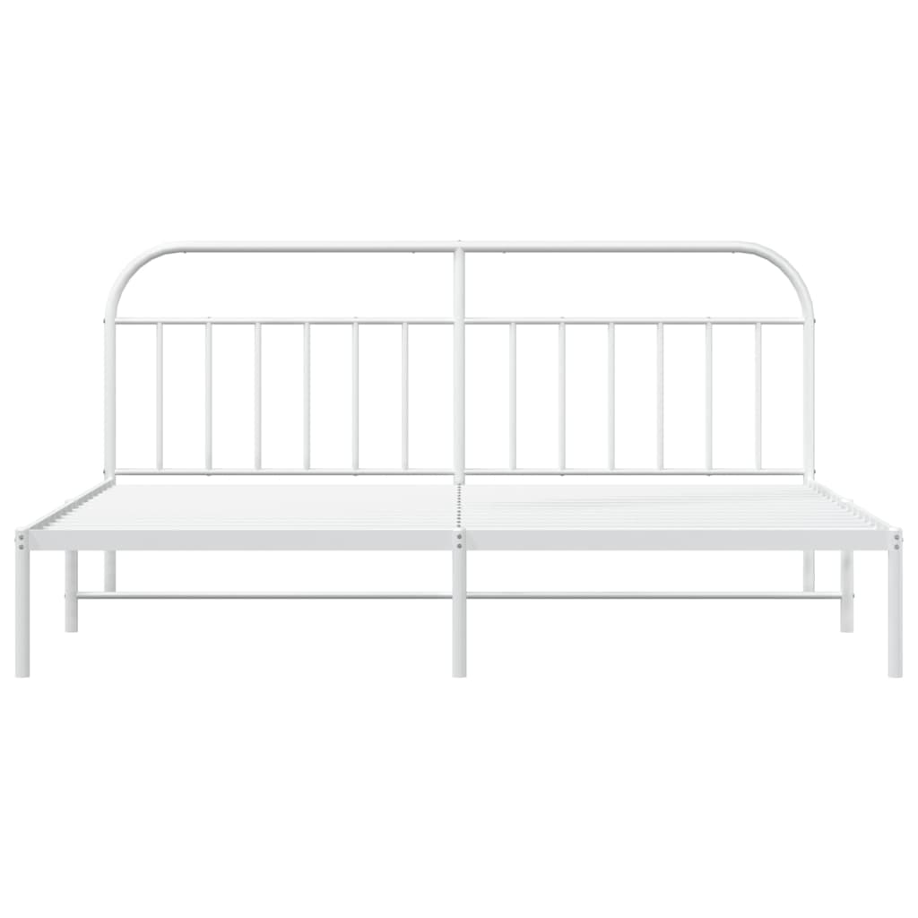 Giroletto con Testiera Metallo Bianco 200x200 cm | homemem39