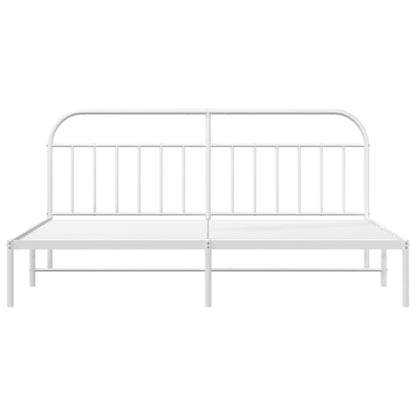Giroletto con Testiera Metallo Bianco 200x200 cm | homemem39