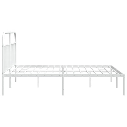 Giroletto con Testiera Metallo Bianco 200x200 cm | homemem39