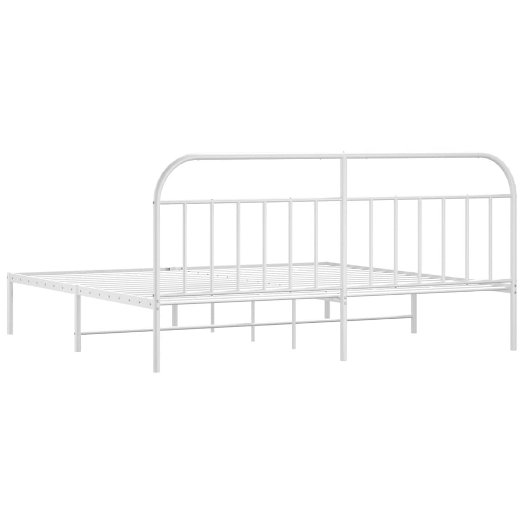 Giroletto con Testiera Metallo Bianco 200x200 cm | homemem39