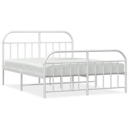 Giroletto con Testiera e Pediera Metallo Bianco 135x190 cm | homemem39