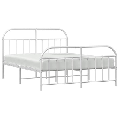 Giroletto con Testiera e Pediera Metallo Bianco 135x190 cm | homemem39