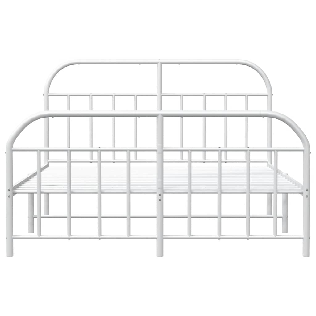 Giroletto con Testiera e Pediera Metallo Bianco 135x190 cm | homemem39