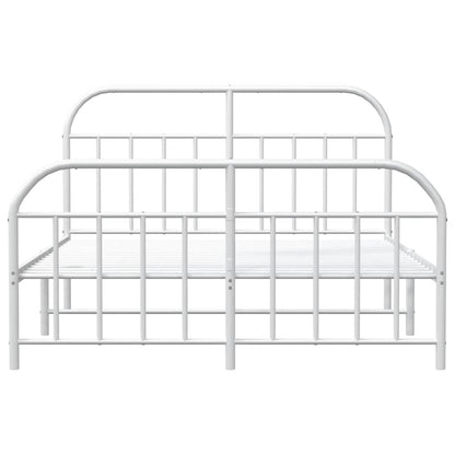 Giroletto con Testiera e Pediera Metallo Bianco 135x190 cm | homemem39
