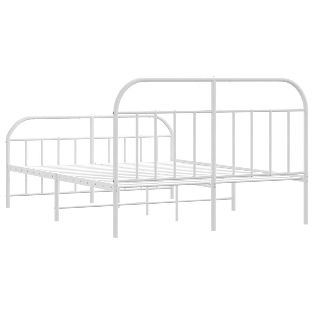 Giroletto con Testiera e Pediera Metallo Bianco 135x190 cm | homemem39