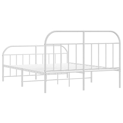 Giroletto con Testiera e Pediera Metallo Bianco 135x190 cm | homemem39