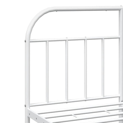 Giroletto con Testiera e Pediera Metallo Bianco 135x190 cm | homemem39