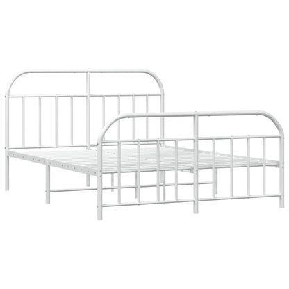 Giroletto con Testiera e Pediera Metallo Bianco 140x200 cm | homemem39