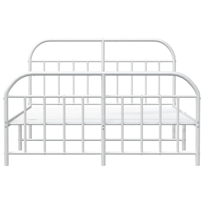 Giroletto con Testiera e Pediera Metallo Bianco 140x200 cm | homemem39
