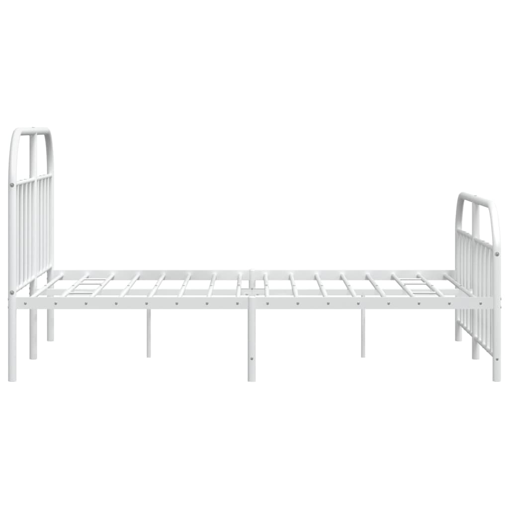 Giroletto con Testiera e Pediera Metallo Bianco 140x200 cm | homemem39