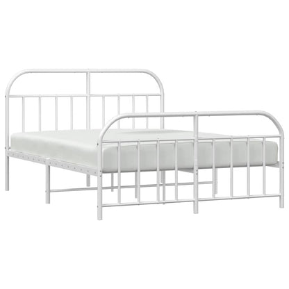 Giroletto con Testiera e Pediera Metallo Bianco 150x200 cm | homemem39