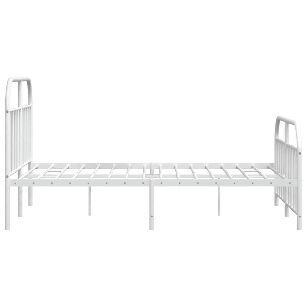 Giroletto con Testiera e Pediera Metallo Bianco 150x200 cm | homemem39