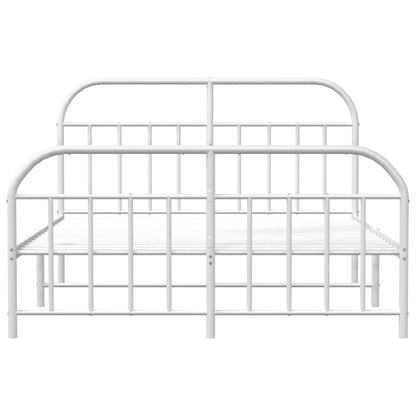 Giroletto con Testiera e Pediera Metallo Bianco 160x200 cm - homemem39