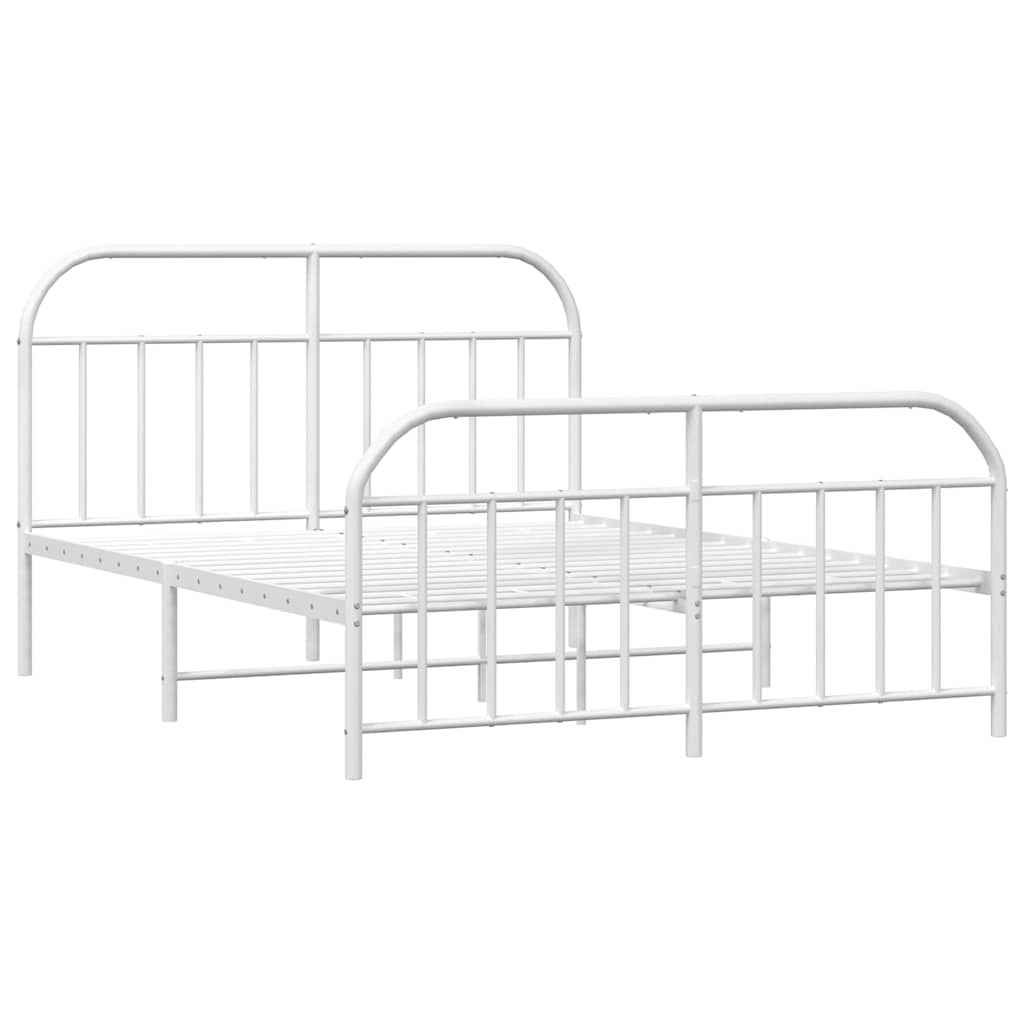 Giroletto con Testiera e Pediera Metallo Bianco 183x213 cm | homemem39