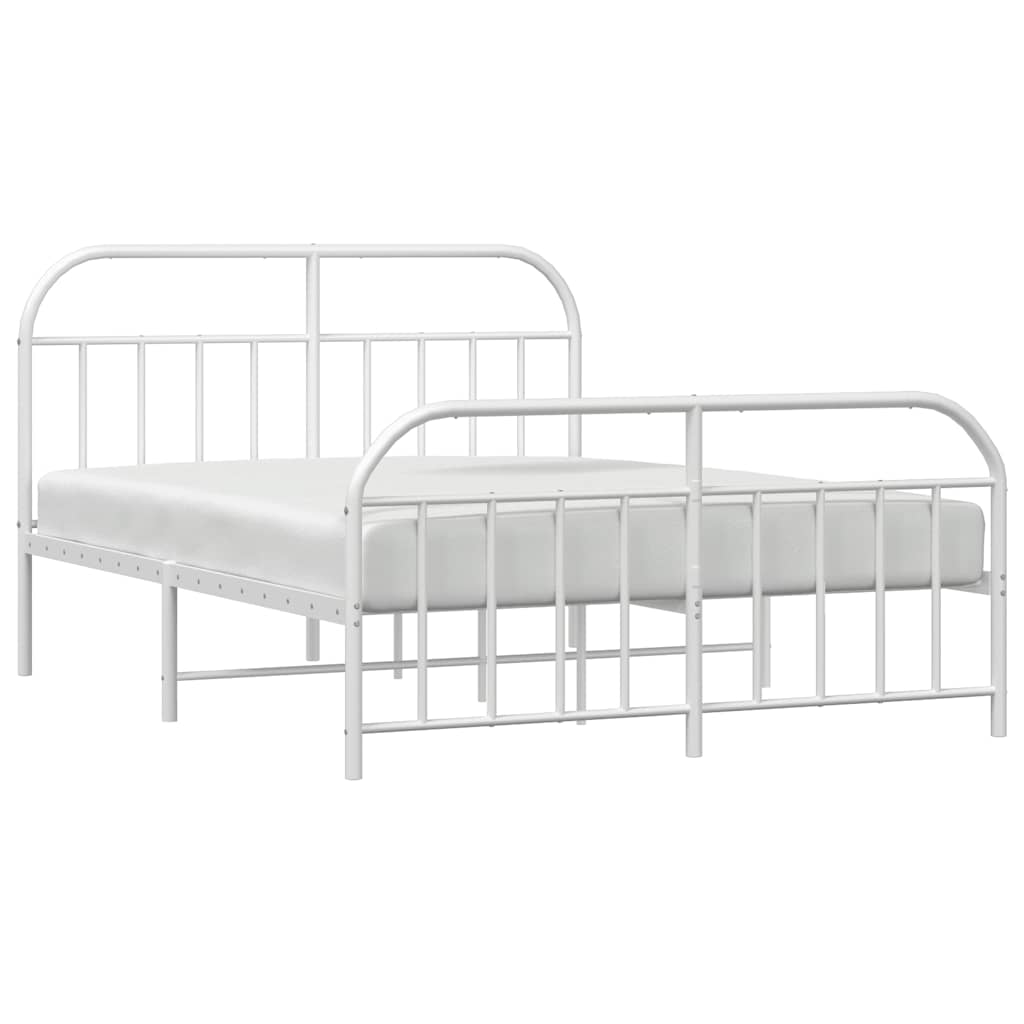 Giroletto con Testiera e Pediera Metallo Bianco 183x213 cm | homemem39