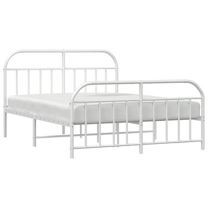 Giroletto con Testiera e Pediera Metallo Bianco 183x213 cm | homemem39