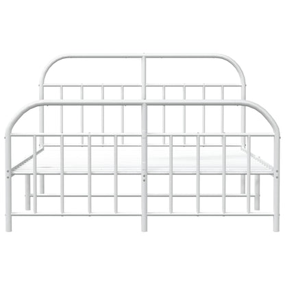 Giroletto con Testiera e Pediera Metallo Bianco 183x213 cm | homemem39