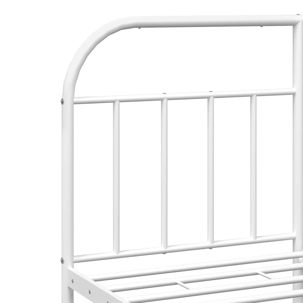 Giroletto con Testiera e Pediera Metallo Bianco 183x213 cm | homemem39