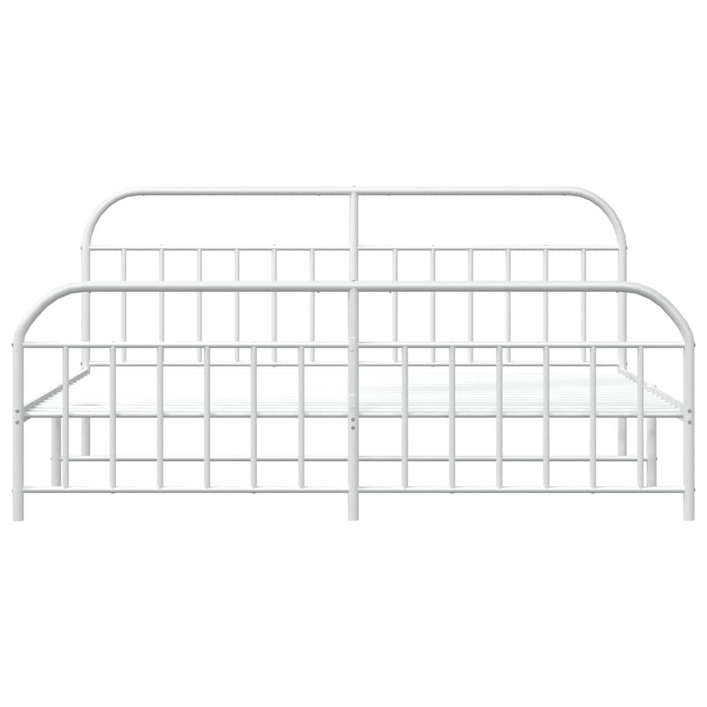 Giroletto con Testiera e Pediera Metallo Bianco 193x203 cm | homemem39