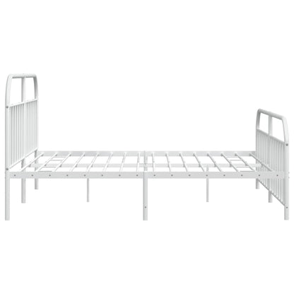 Giroletto con Testiera e Pediera Metallo Bianco 200x200 cm | homemem39