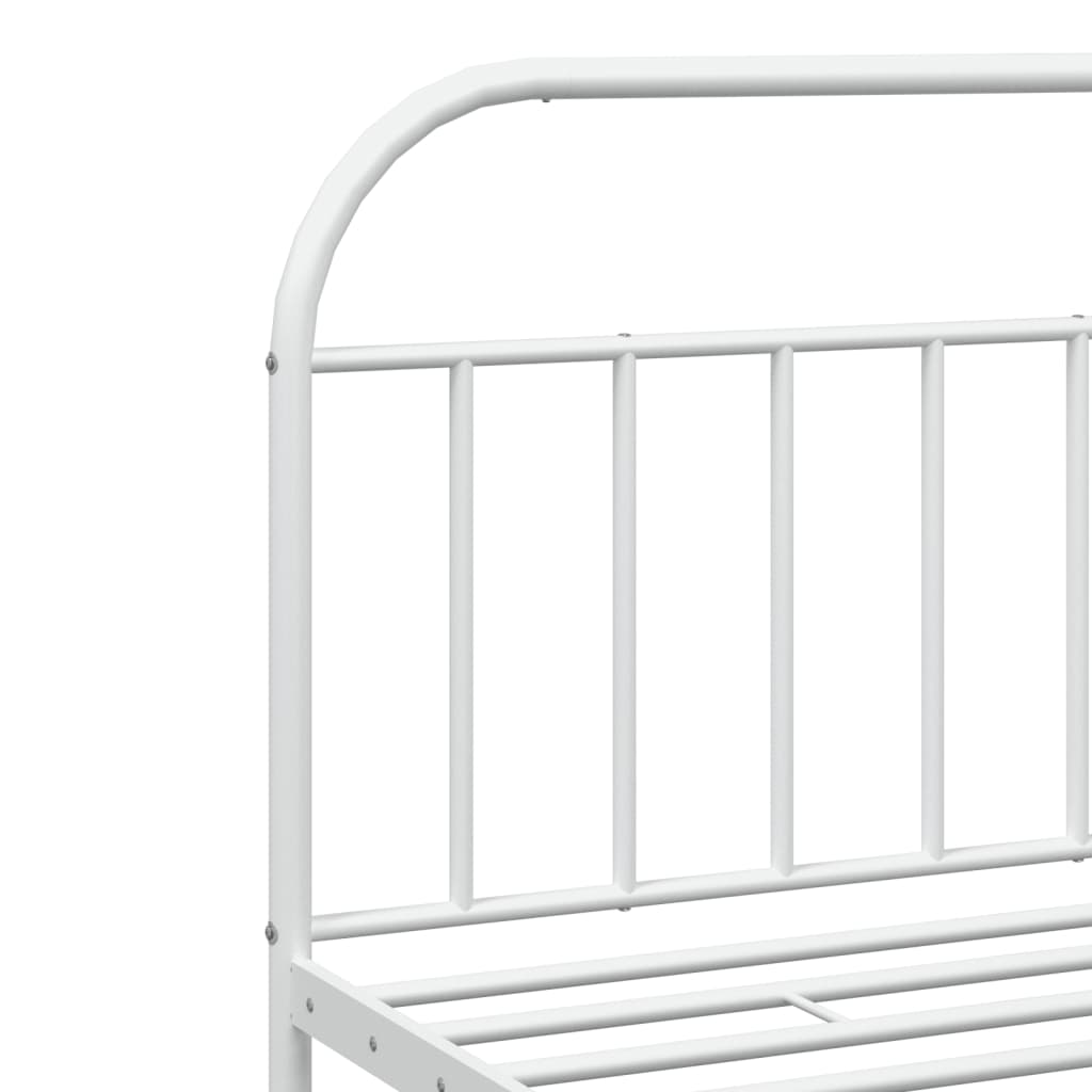 Giroletto con Testiera e Pediera Metallo Bianco 200x200 cm | homemem39