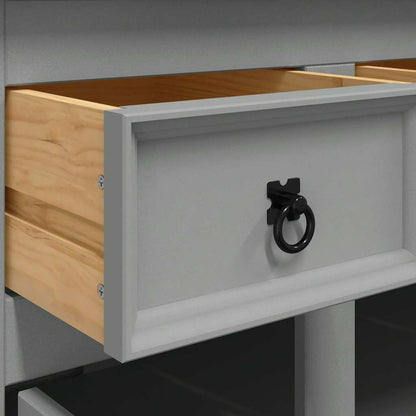 Credenza Corona Grigia 112x43x78 cm in Legno di Pino Messicano | homemem39