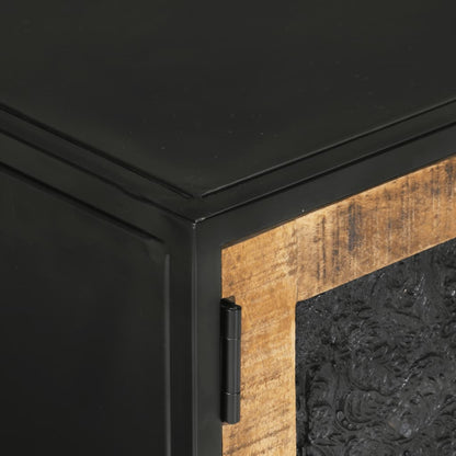 Mobile Porta TV 110x30x40 cm in Legno Massello di Mango e Ferro